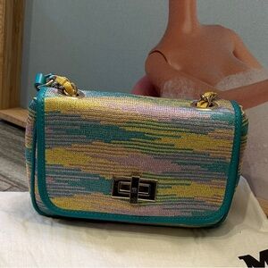 Missoni Teal and Yellow Crossbody Bag